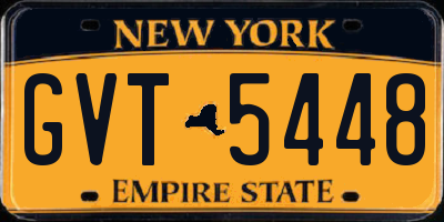 NY license plate GVT5448