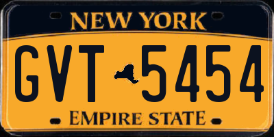 NY license plate GVT5454
