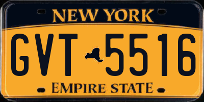 NY license plate GVT5516