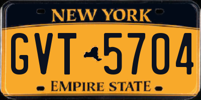 NY license plate GVT5704