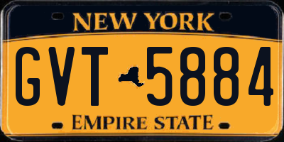 NY license plate GVT5884