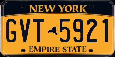 NY license plate GVT5921