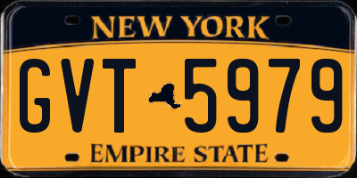 NY license plate GVT5979