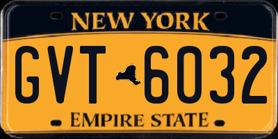 NY license plate GVT6032