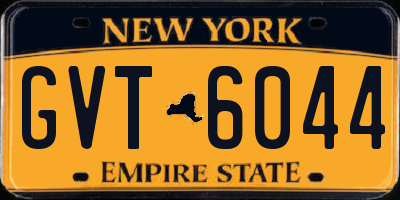 NY license plate GVT6044