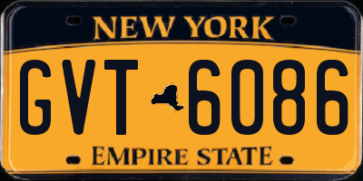 NY license plate GVT6086