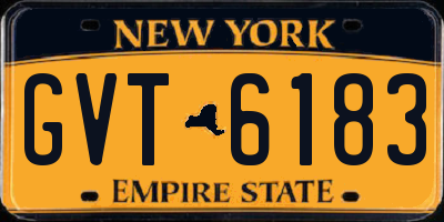NY license plate GVT6183