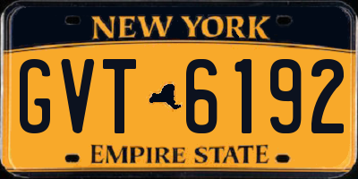 NY license plate GVT6192
