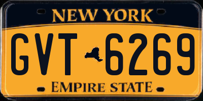 NY license plate GVT6269