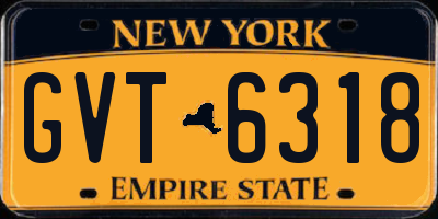 NY license plate GVT6318