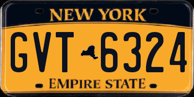 NY license plate GVT6324