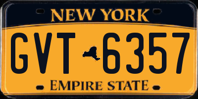 NY license plate GVT6357