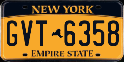 NY license plate GVT6358