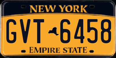 NY license plate GVT6458