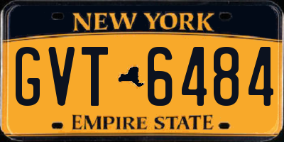 NY license plate GVT6484