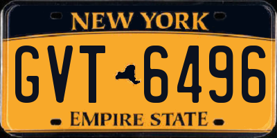 NY license plate GVT6496
