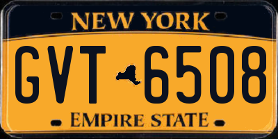 NY license plate GVT6508