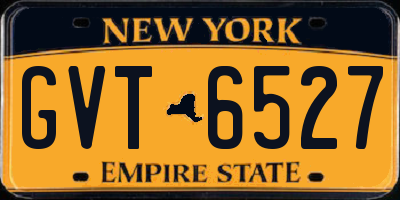 NY license plate GVT6527