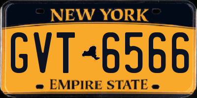 NY license plate GVT6566