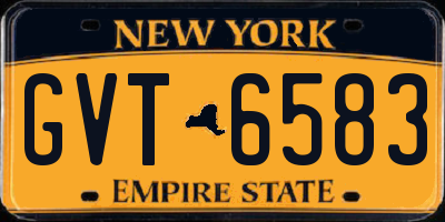 NY license plate GVT6583