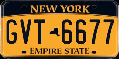 NY license plate GVT6677