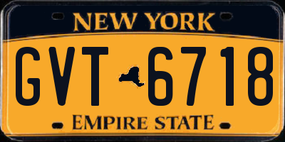 NY license plate GVT6718