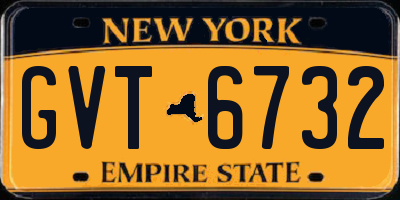 NY license plate GVT6732