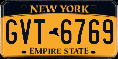 NY license plate GVT6769