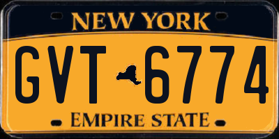 NY license plate GVT6774