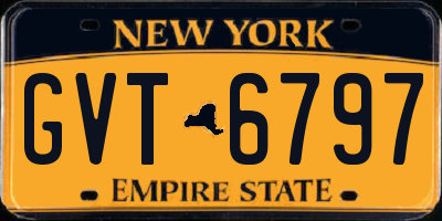 NY license plate GVT6797