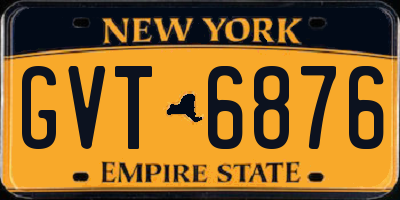 NY license plate GVT6876