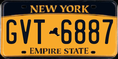 NY license plate GVT6887