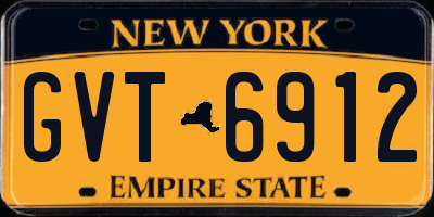 NY license plate GVT6912