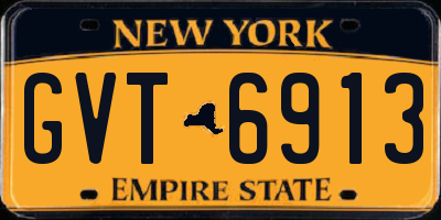 NY license plate GVT6913