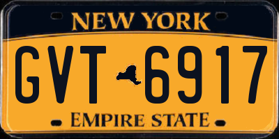 NY license plate GVT6917