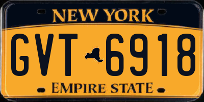 NY license plate GVT6918