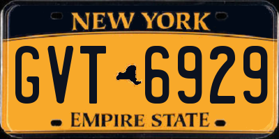 NY license plate GVT6929