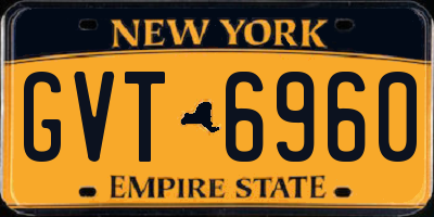 NY license plate GVT6960
