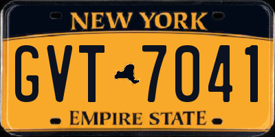 NY license plate GVT7041