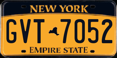NY license plate GVT7052