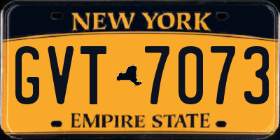 NY license plate GVT7073