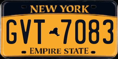 NY license plate GVT7083