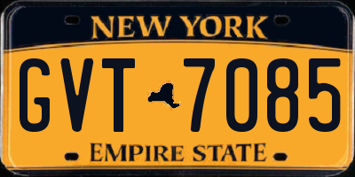 NY license plate GVT7085