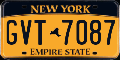 NY license plate GVT7087