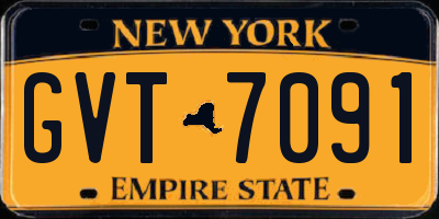NY license plate GVT7091