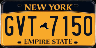 NY license plate GVT7150