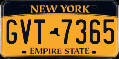 NY license plate GVT7365