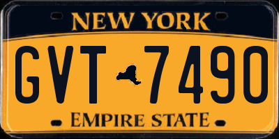 NY license plate GVT7490