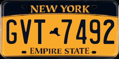 NY license plate GVT7492