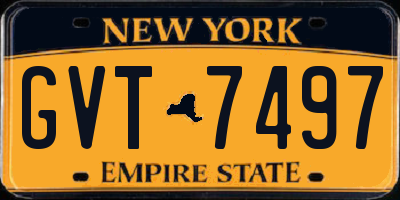 NY license plate GVT7497